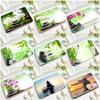 Orchidee Grün Bambus Zen Teppich Blumen Spa Stein Natürliche Gartenszenerie Badezimmerteppich Rutschfeste Fußmatte Für Wohnzimmer Dekoration