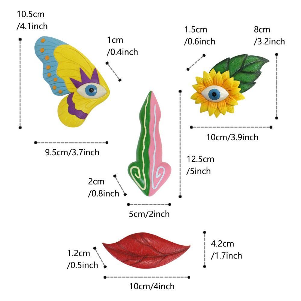 1 Set Colorful Butterfly Tree Face Pendants Unique Resin Garden Sculptures  Home Decor