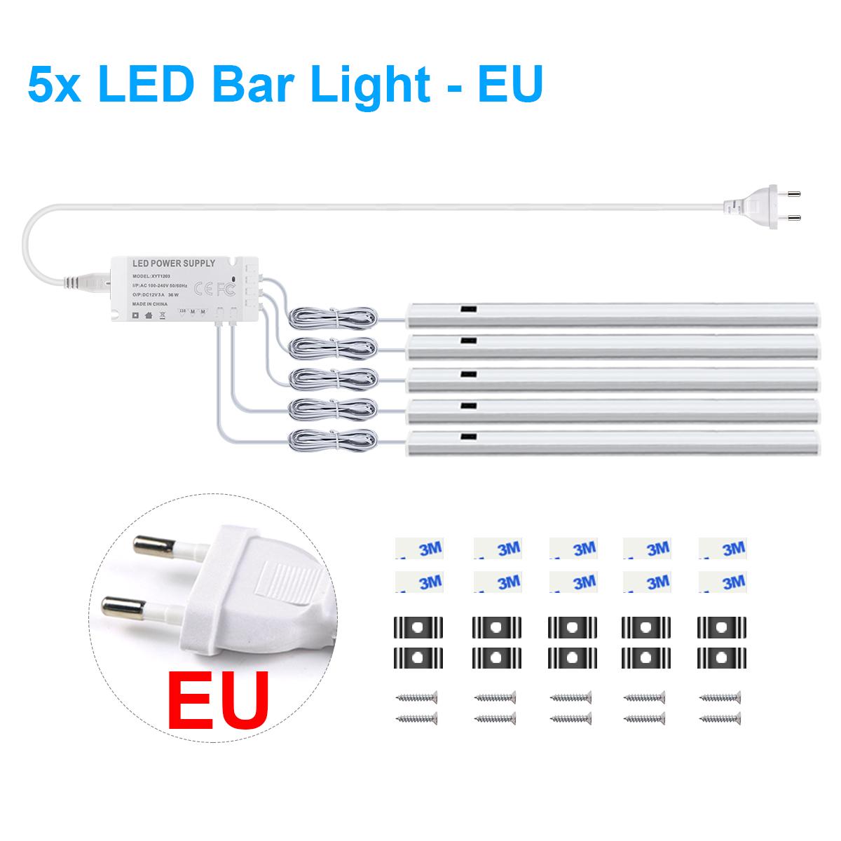 

Светодиодный светильник для кухни, 50 см, ручной светильник, светодиодный светильник движения с датчиком, освещение шкафа, 6 портов, светодиодный драйвер, сделай сам, ночник, вилка европейского стандарта 5PCS EU Plug теплый белый