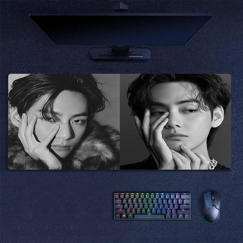 V Mouse Pad, Large Gaming Desk Mat, Non-slip XXL Mousepad for Laptop & Tablet, Mini PC Playmat with Stitched Edges