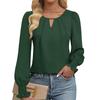 Women's Long Sleeved Shirt Fashionable Casual Lock Hole Pleated Fashion Shirt for Women Blouses