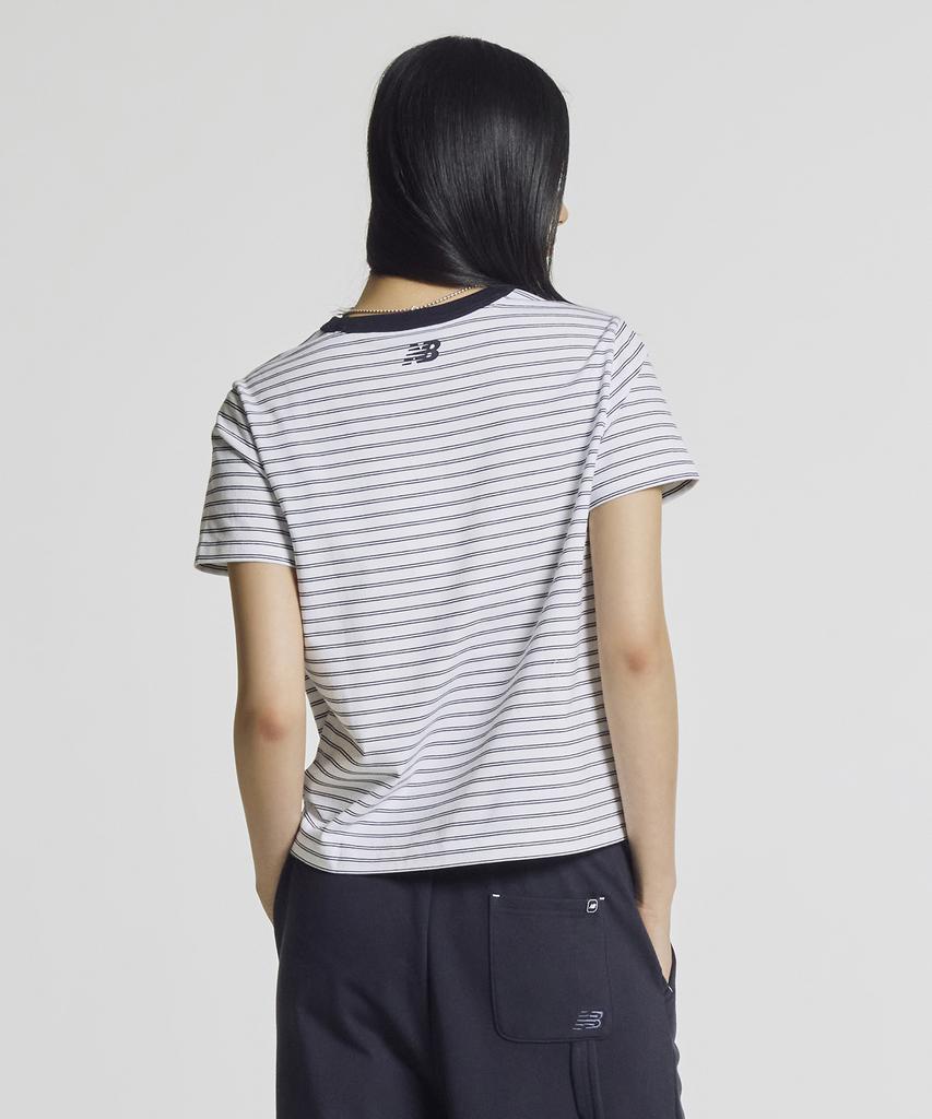 Nyuballanseu Nbneg3W422 / Women Essential Basic Striped Short Sleeve T-Shirt (Navy)