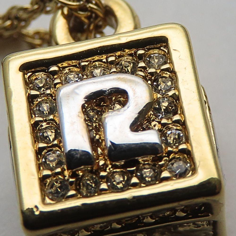 Used NINA RICCI Necklace metal/Rhinestone 16.9g gold Cube