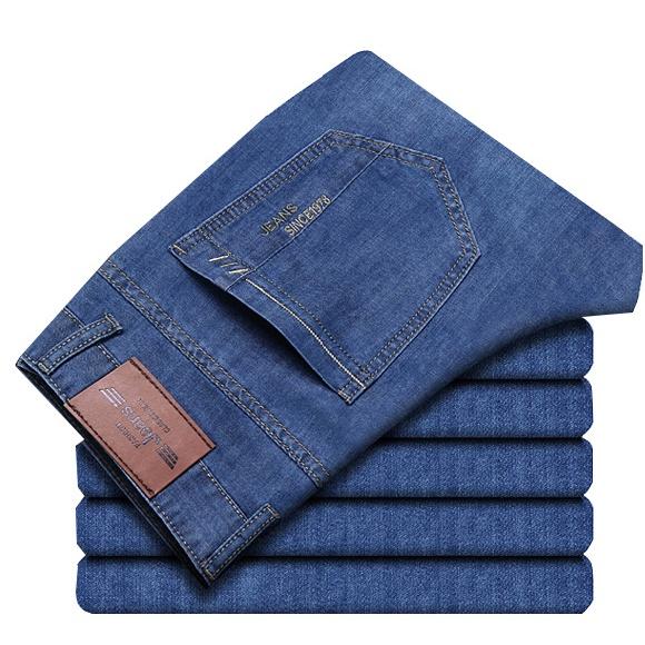 2024 Spring And Autumn New Versatile Men'S Jeans Straight Tube Loose Trendy Brand Business Slimming Trendy Pants