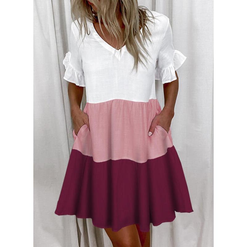 EastRogue Women's Fashion Summer Spring Short Sleeve V-Neck Casual Dresses