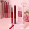 JYL QIBEST Two In One Lip Color Lipliner Waterproof Matte Velvet Colorless Double Head Lip Glaze Set