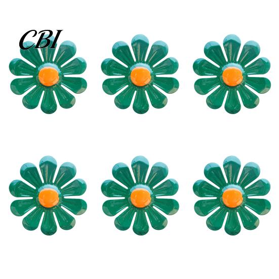 Outdoor Metal Flower Decor 6Pcs Flowers Wall Decor, Sunflower Ornament Art, Waterproof Art Hanging Decoration Garden for Outside Indoor Patio,