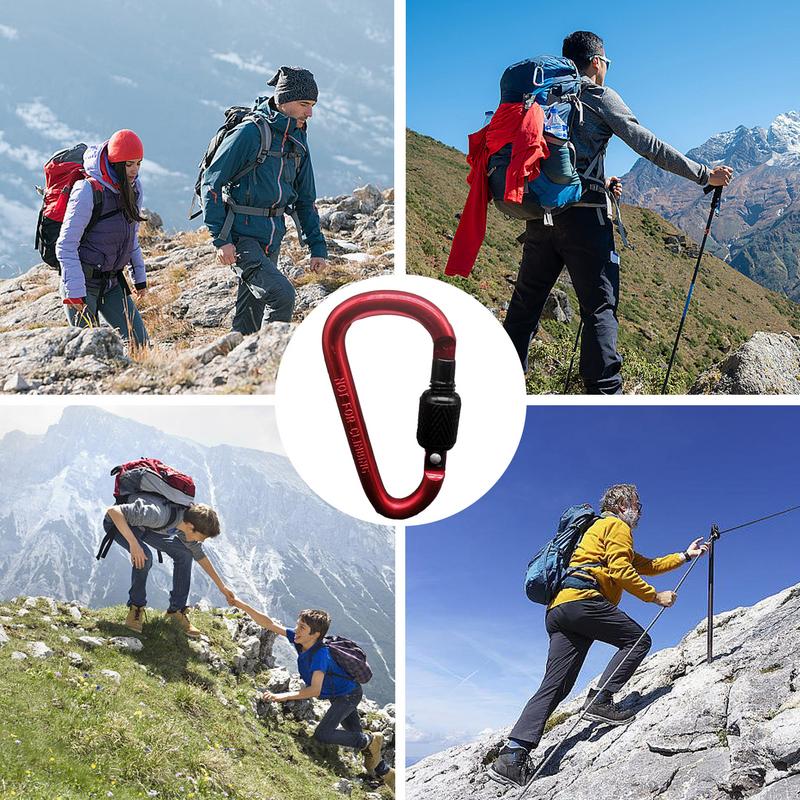1PC Aluminum Alloy Carabiner Safety Buckle Keychain With Lock Climbing Button D-shape Carabiner Camping Hiking Hook Multi Colors