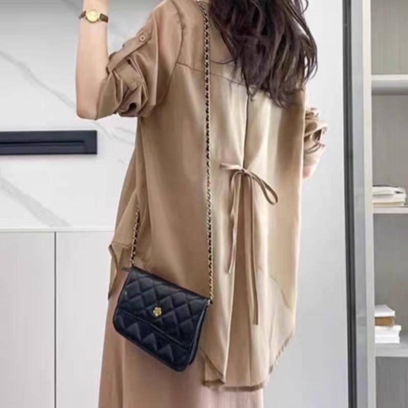 European Ice Silk Chiffon Blouse: Women's 2025 Summer Loose, Semi-Transparent Cover-Up Shirt