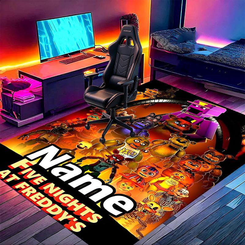 Custom Name Personalized Five Nights At Freddy's Print Carpet, Versatile Home Decor Rug, for Playroom, Apartment, Balcony, Entryway, Hallway Gift