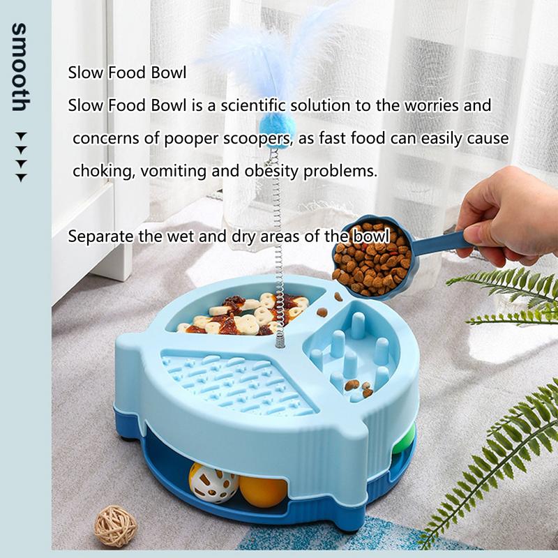 Interaktywny podajnik dla kota Wielofunkcyjna zabawka spowalniająca jedzenie Zabawki interaktywne dla kotów domowych Kreatywny podajnik dozujący powoli jedzenie dla