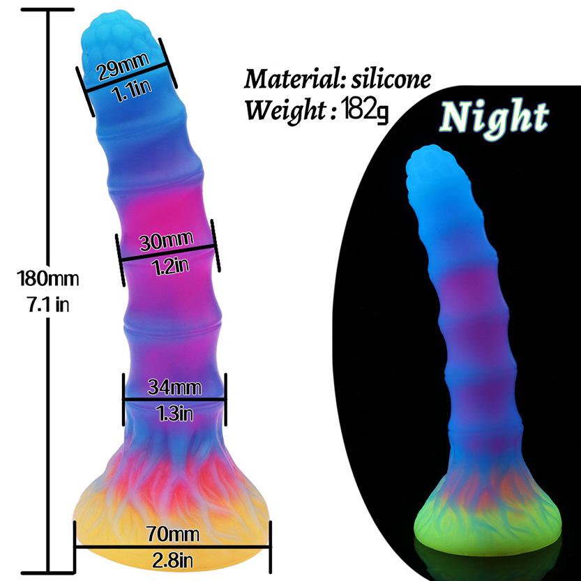 Luminous Silicone Realistic Dildo for Anal and Vagina Massage - Unisex Sex Toy