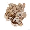 50 Piece Heart Shape Engraving Wooden Christmas Party Ornament Gift Tags Label Embellishments