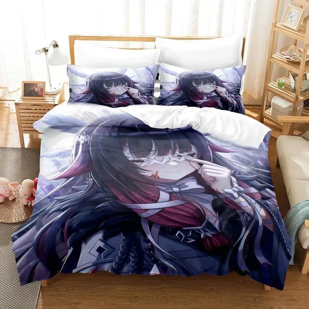 Anime Game Genshin Impact Columbina Bedding Set Duvet Cover Bed Set Quilt Cover Pillowcase Comforter king Queen Size Boy Adult