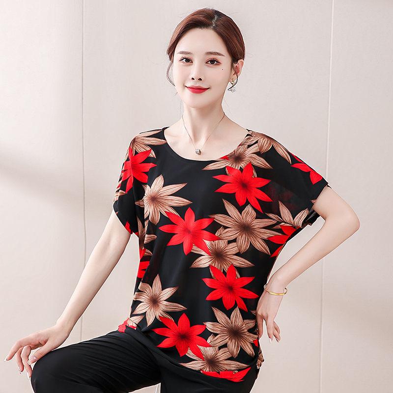 Dámské tričko s krátkým rukávem se stovkovým potiskem, módní, ležérní, volné, prodyšné topy