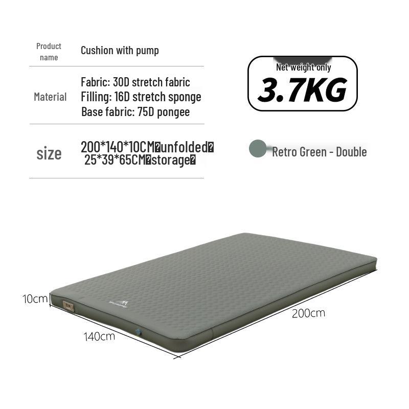 Mountain Outdoor Camping Inflatable Bed with Built-in Pump – Lightweight and Convenient Mattress