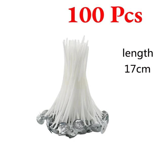 New 100Pcs Cotton Candle Wicks Smokeless Wax Pure Cotton Core DIY Candle Making Pre-waxed Wicks Party Supplies 7/9/15/20cm