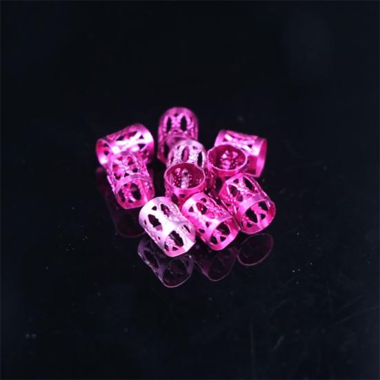 100Pcs Fashion Solid Color Aluminum Women Braiding Hair Rings Clip Decoration