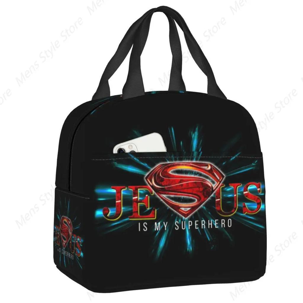 Jesus Biblical Insulated Lunch Bag for Women Religious Christian Resuable Cooler Thermal Food Lunch Box School Work Picnic Bags