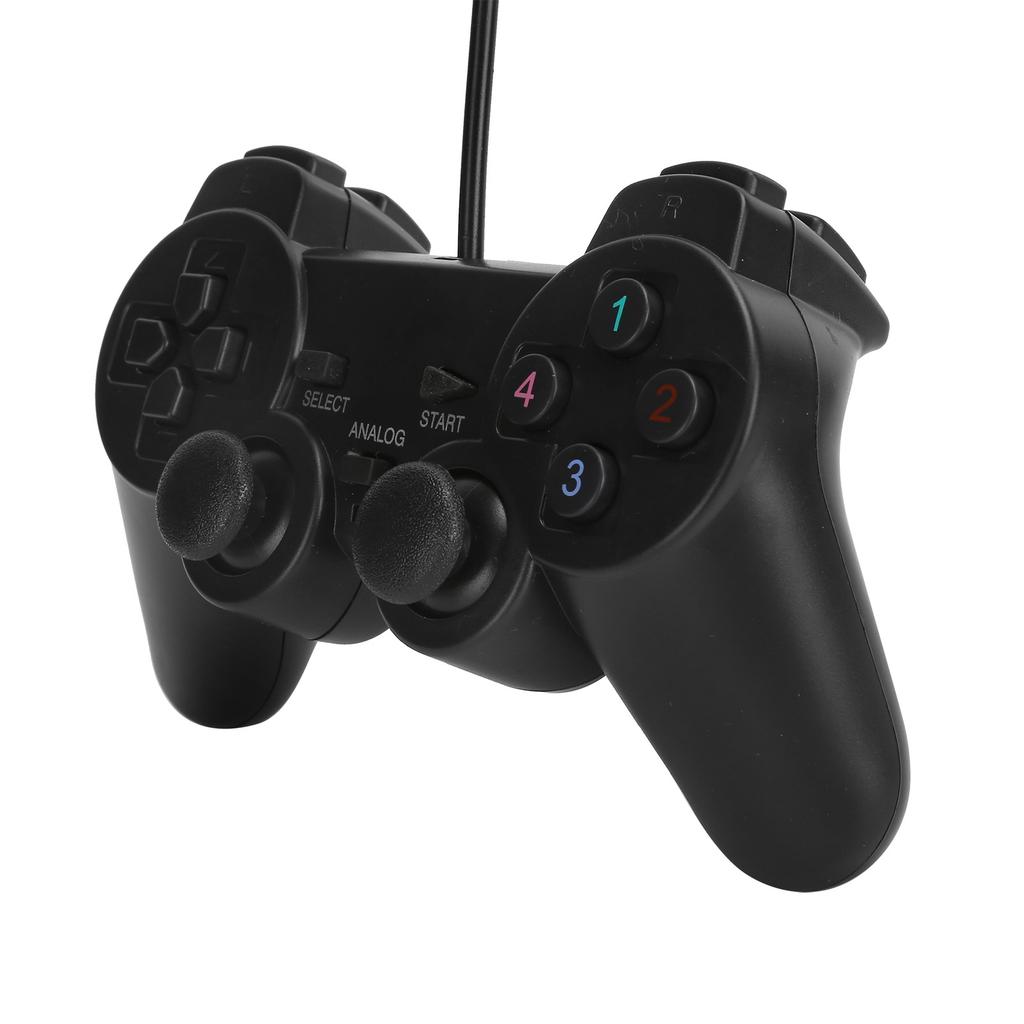 Controler de joc cu fir Maner de joc retro Gamepad USB cu cablu de 5 picioare pentru PC Laptop Negru