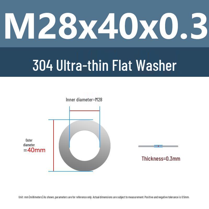 Yigu 304 Stainless Steel Flat Washer Shim Ring (Sizes M3, M4, M5, M8)