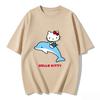 2026 new Summer HelloKitty Cute Graphic Tee Casual Short Sleeve Cotton Top for Women Girls Kawaii Cartoon Print Streetwear