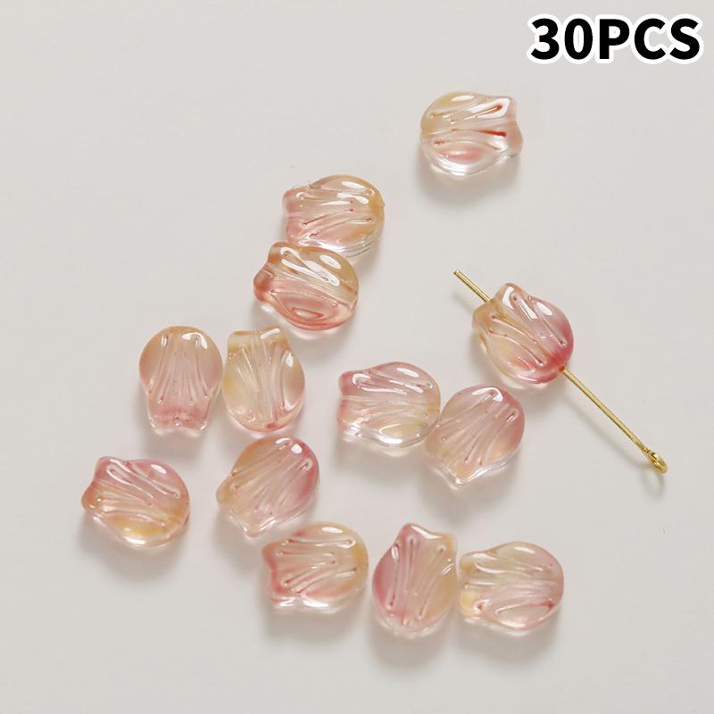 30Pcs Flower Beads Multicolor Lampwork Glass Beads for DIY Jewelry Home Decoration Handmade Projects