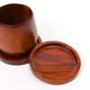 Tokunari Teetassenuntersetzer Set mit 2 Stück Werten Sie Ihre Gastfreundschaft mit diesem stilvollen Holzdesign auf Hygienevorschrift (Lackiert/9,5 cm Durchmesser) - (TAV-201) [Essen