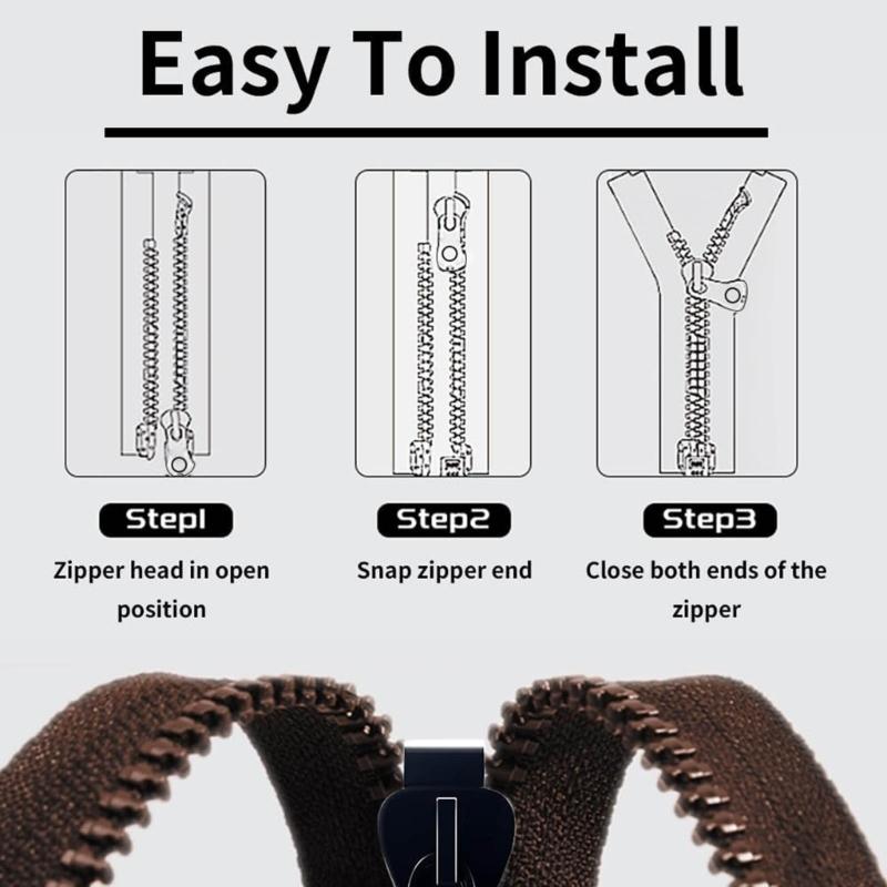 18x Zippers Sliders Zippers Repair Kits Zippers Pullers Replacement Zippers Teeth Zippers for Jackets Suitcases Jeans
