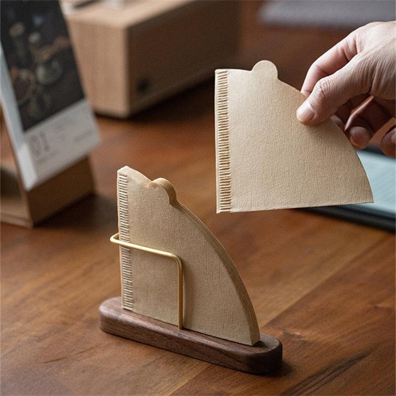 Coffee Filter Holder,Table & Wall Mount Stand Coffee Paper Storage, Coffee Filter Container For V Shape Paper Coffee Filters