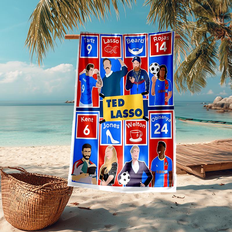 Ultra-Soft Beach Towel with Ted Lasso Theme,Ideal for Pool - Camping, Diving - Perfect Travel Essential, Vibrant Beach Towel.