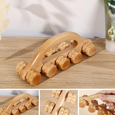10 räder Holz Auto Roller Entspannende Hand Massage Werkzeug Gewölbte Griff Massagegerät Für Gesicht Hals Kopf Fuß Akupunkturpunkt Muskel entspannen