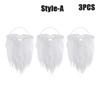 White Santa Claus Beard Adjustable Fake Curly Costume Prop Christmas Theme Dress Up Accessory Holiday Party Supplies for Adults