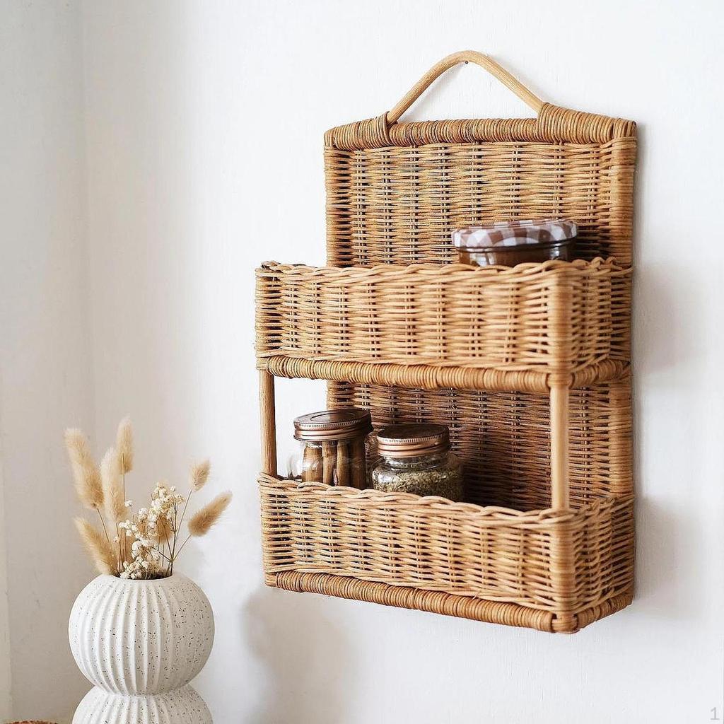 Double Woven Hanging Basket Fruit Storage Planter Baskets for Organizing