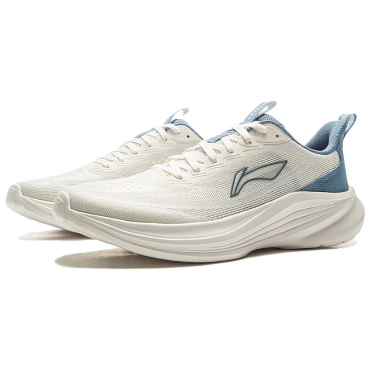 Li Ning Light Breeze Low top Casual Long Distance Running Sprint Running Shoes Men's White Blue ARSV107-1