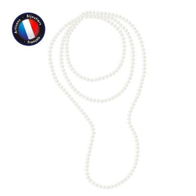 Necklace - - AAA+ Freshwater Cultured Pearl - 7-8 Mm - Natural White - 160 Cm