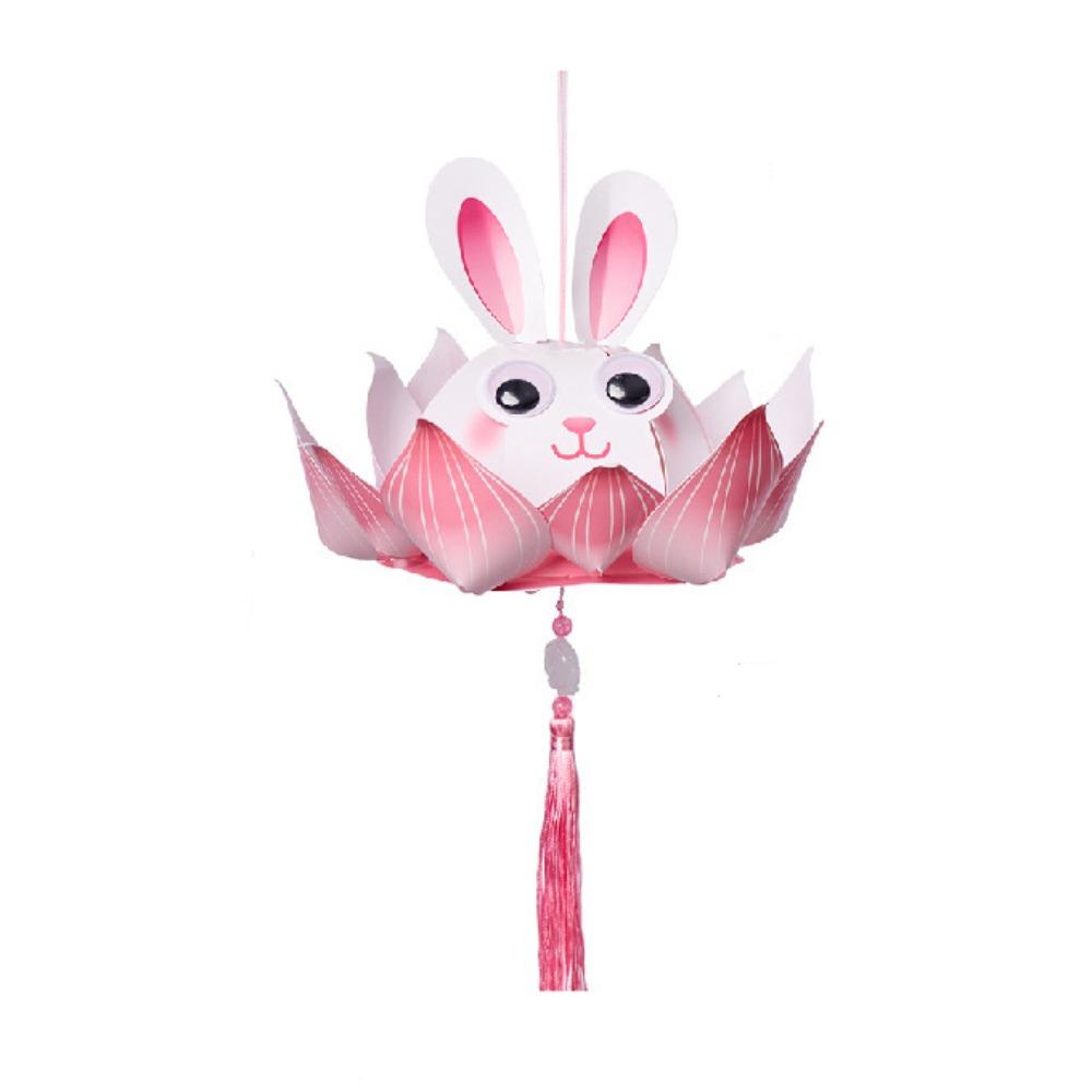 Handmade Mid-Autumn Festival Lantern DIY Glowing Light-Up Bunny Lantern  Hanfu Accessories
