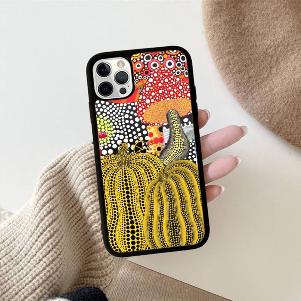 

Art Y-Yayoi KusamaS Phone Case For IPhone 17 16 Pro Max 11 12 13 14 15 Hard PC+TPU Bracket Back Cover iPhone 13 pro