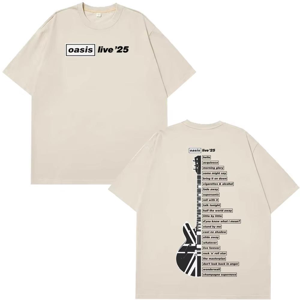 Oasis Live ’25 Wembley Tour Tshirt Fan Merch Summer Top Men Oversized Hip-hop Fashion T-shirts Comfort Casual Man T-shirts Top