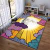 Colorful Moon Design Carpet with Vibrant Clouds and Sun Rays Pattern Suitable for Use As an Anti-slip for Living Room Bedroom Sofas