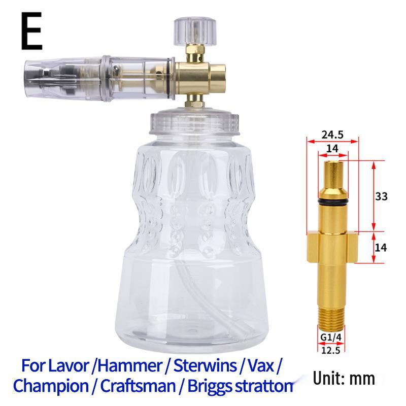 High-Pressure Foam Sprayer Nozzle for Car Washing with Large Opening and Copper-Plated Aluminum PA Bottle