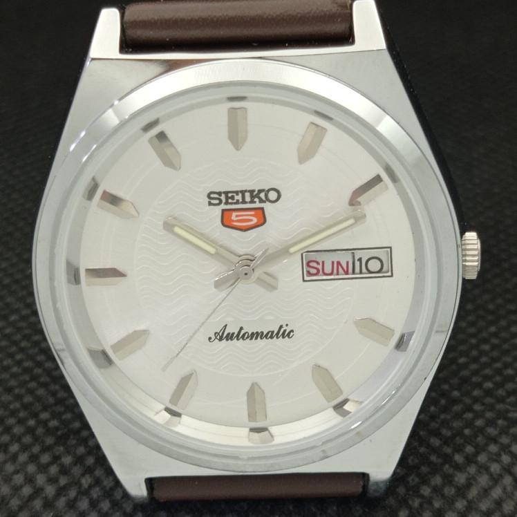 MONTRE VINTAGE SEIKO 5 AUTO 6309A JAPON ARGENT POUR HOMMES REMIS À NEUF 593c-a314838-2