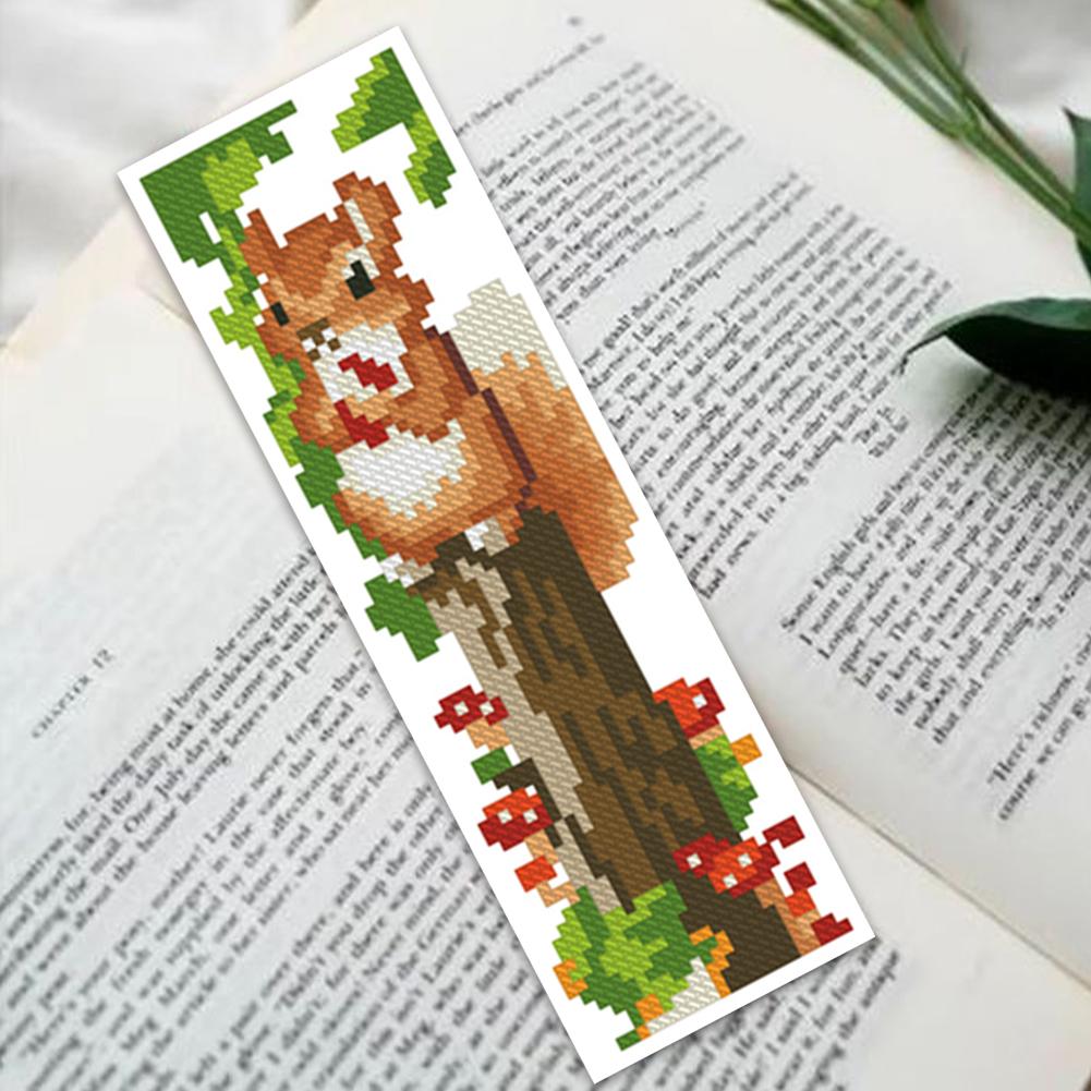 6Pcs DIY Cotton Single-Sided Stamped Bookmark Cross Stitch Kits for Starter Adults Cross Stitch Bookmark Craft Kit 18.5x11.02in