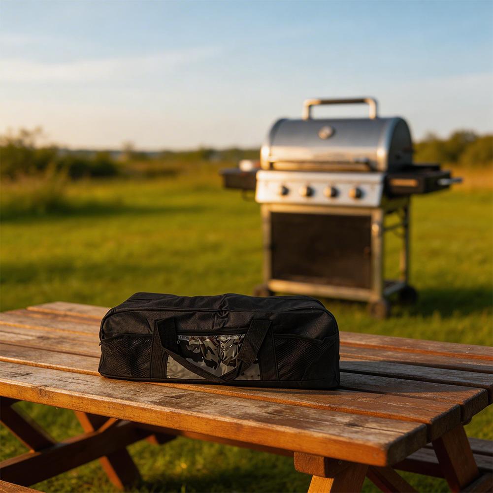 Barbecue Utensil Storage Bag with Hanging Hook for Grill Tools Outdoor Cooking Equipment Portable Carry Option