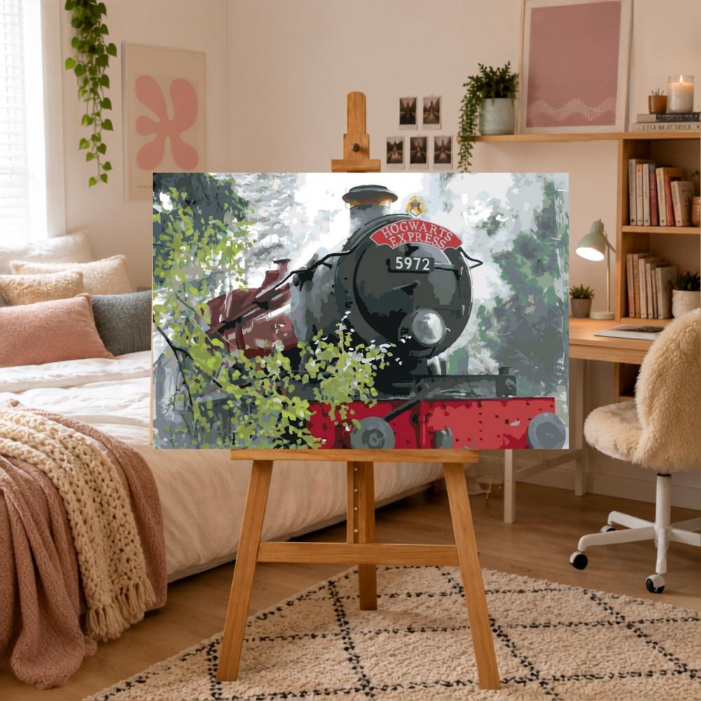 Obraz Do Malowania Po Numerach Z Ramą Express Do Hogwartu W Drodze 70X50 Cm