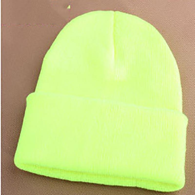 Mens Hat Beanie Ladies Womens Slouch Winter Ski Knitted Turn Up Neon Cap Warm