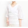 [SOUBIEN] Women's Summer Undergarment, Crepe Fabric, White Cotton, Japanese Style, Made In Japan, Straight Sleeves, Size L