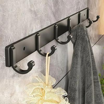 1pc Hook Behind the door,Aluminum Wall-mounted Row Hook,Bathroom Towel Rack,For Clothes, Coat Bags, Keys Sundries And More