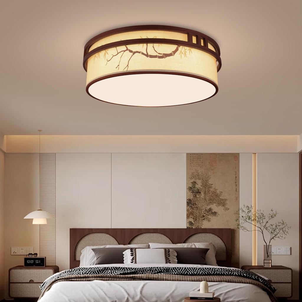 Song Dynasty Bamboo Leaf Zen Ceiling Light for Living, Dining, Bedroom, or Study.