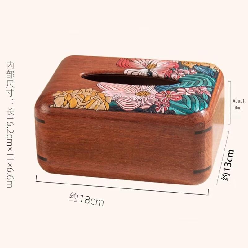 Dragon Cloud Sky Shield Solid Wood Tissue Box